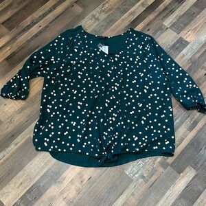 Papermoon Green Blouse with Gold Dots